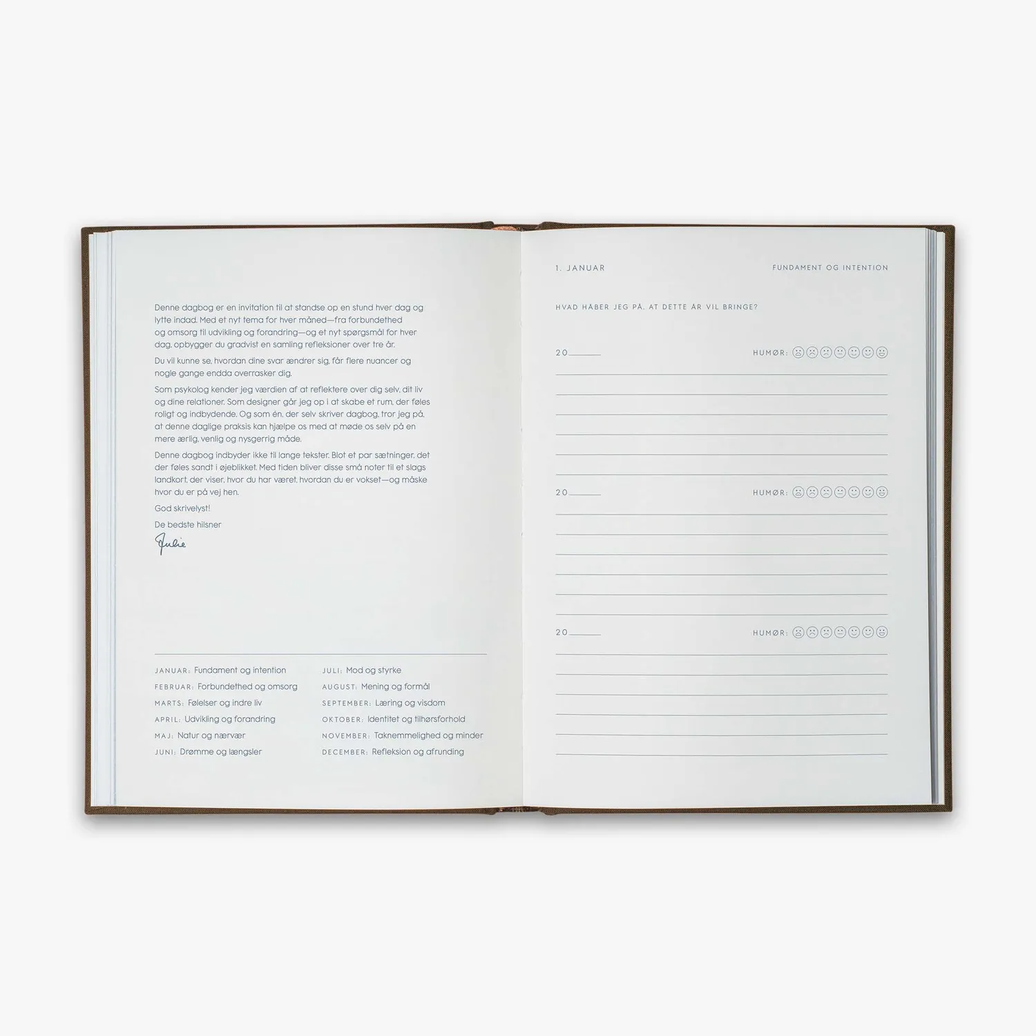 Kartotek Treårsdagbog journal 3 ans brun danois