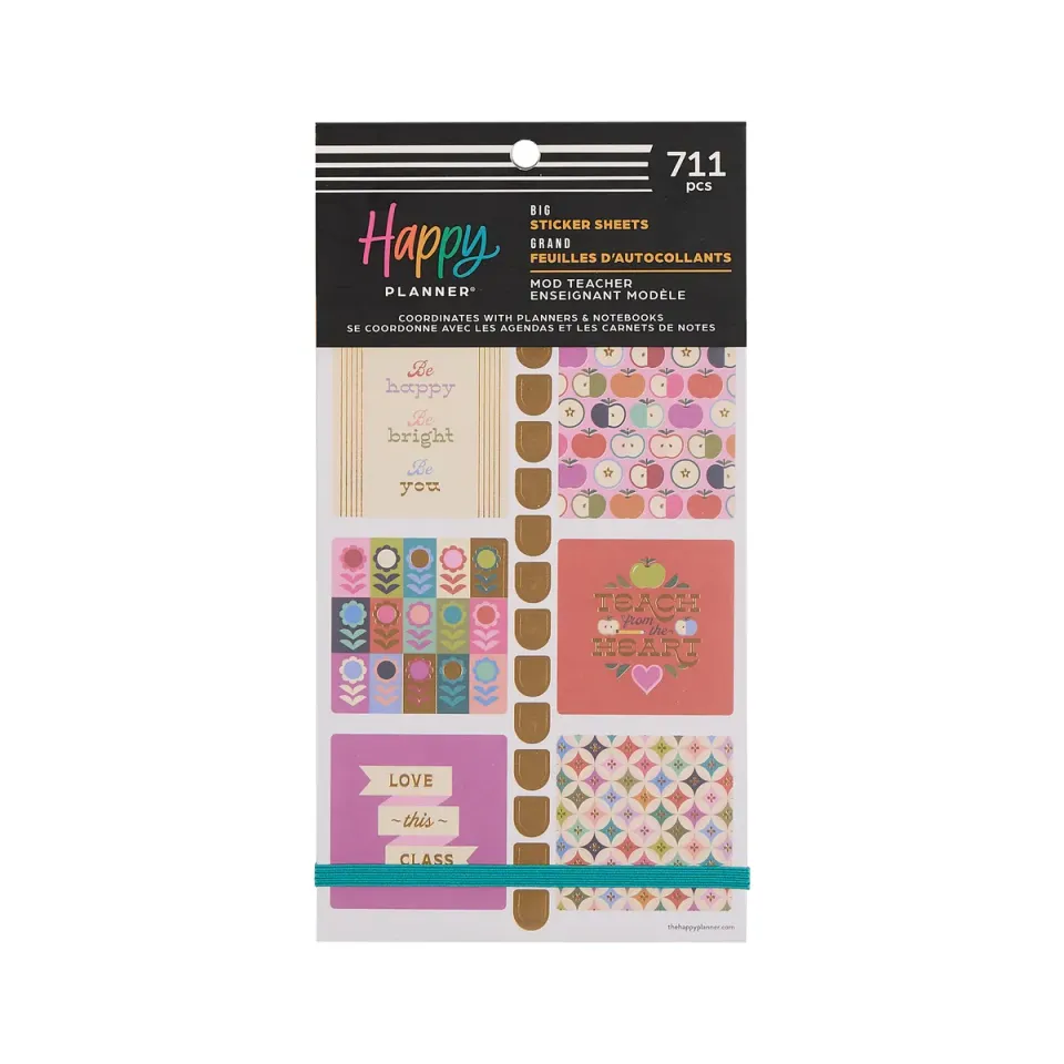 Happy Planner Mod Teacher stickers Big 711 pièces classe