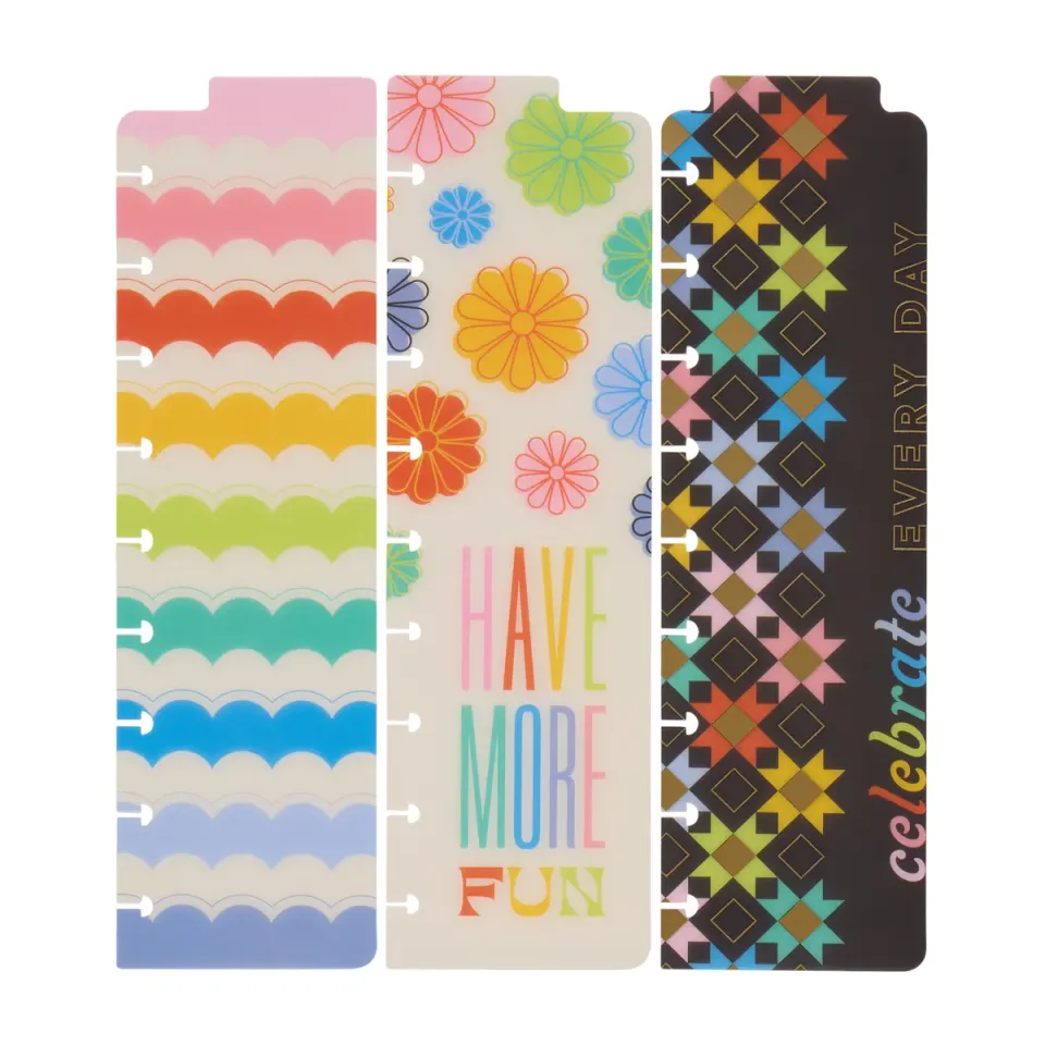 Happy Planner Happy Outlines Classic marque-pages lot de 3 plastique