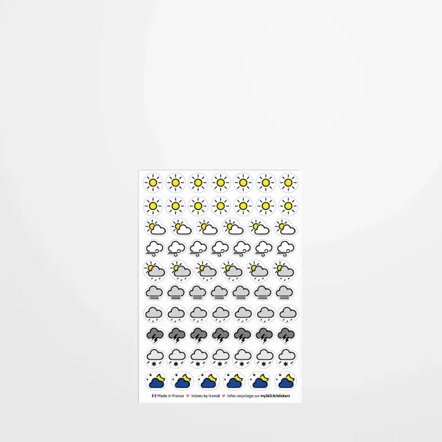My365 Les stickers météo stickers agenda A5 A6