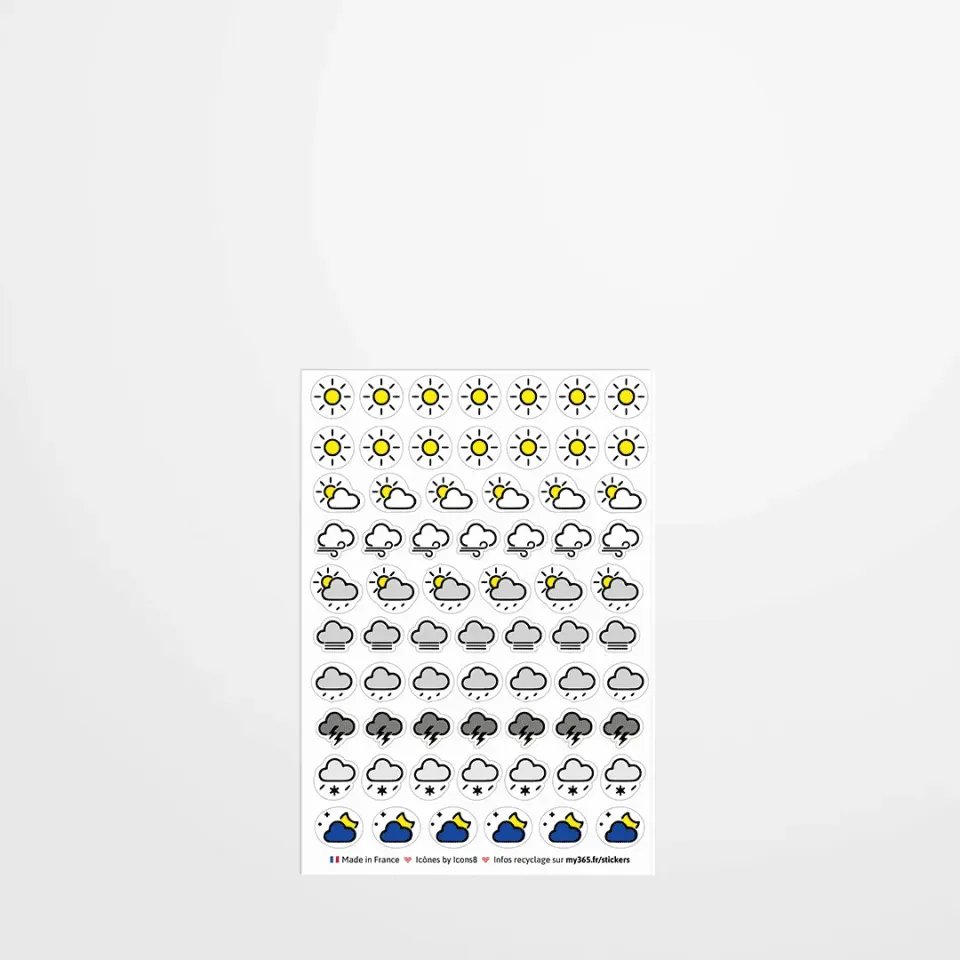 My365 Les stickers météo stickers agenda A5 A6