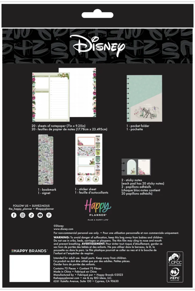 Happy Planner Disney Bambi Springtime pack accessoires classic