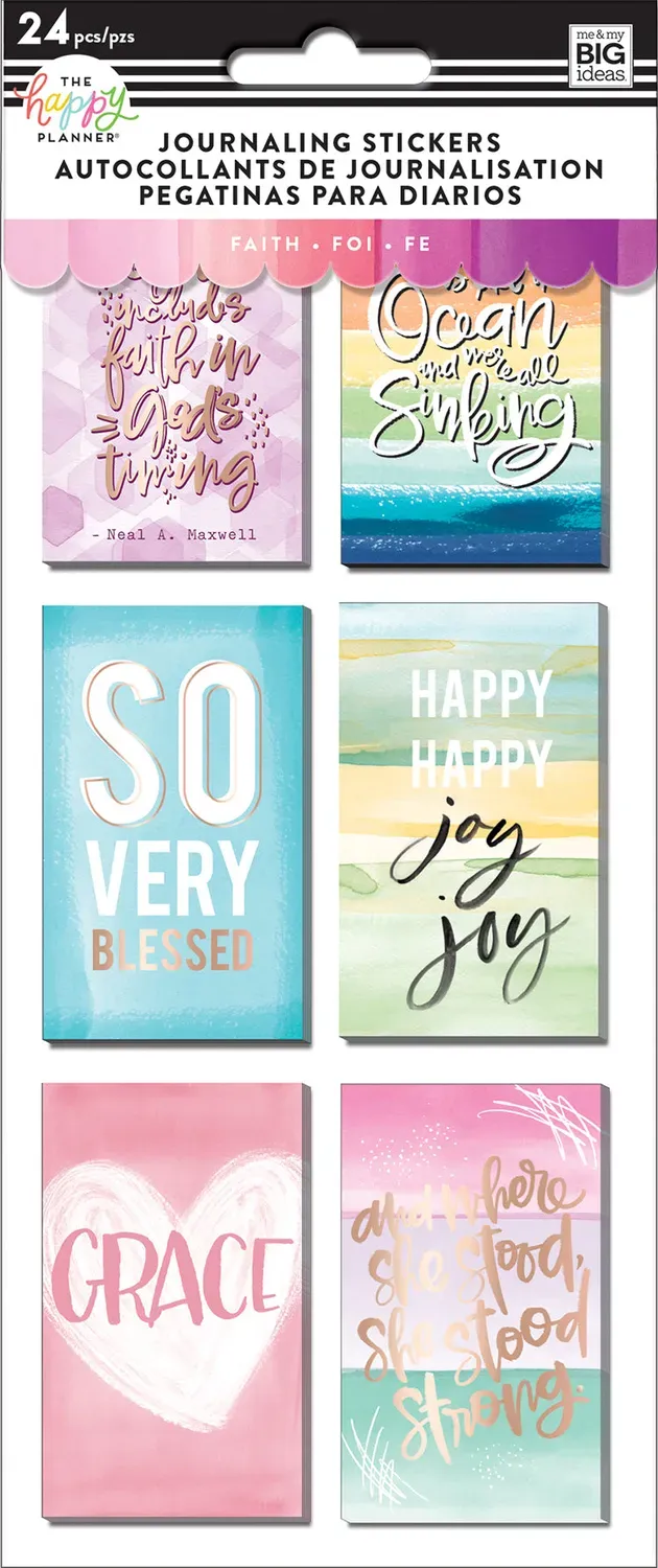 Happy Planner Faith stickers journaling à rabats 24 pièces