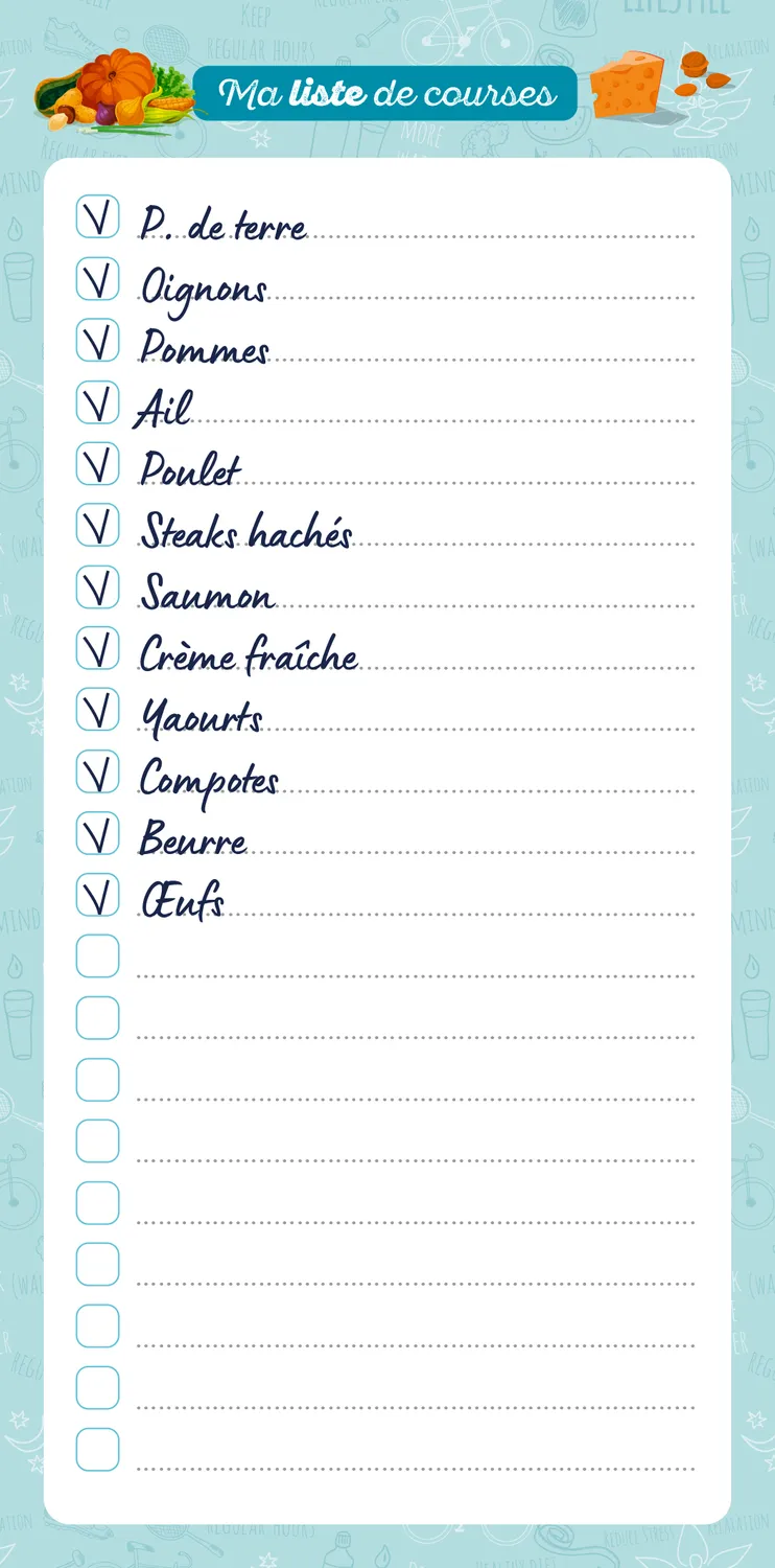 Frigobloc Liste de courses bloc aimanté frigo crayon