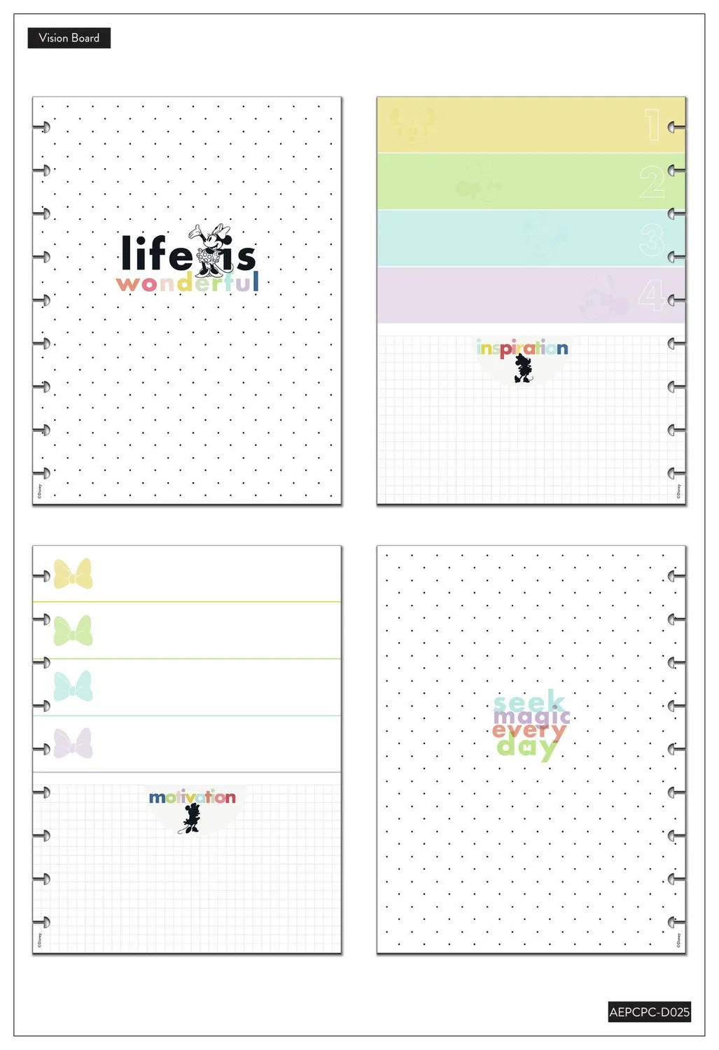 Happy Planner Minnie Mouse compagnon agenda Classic Minnie