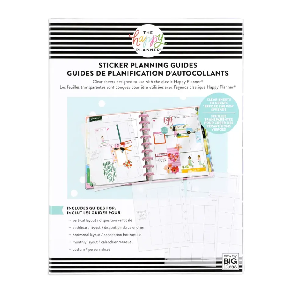 Happy Planner Classic guide pose stickers transparent x10