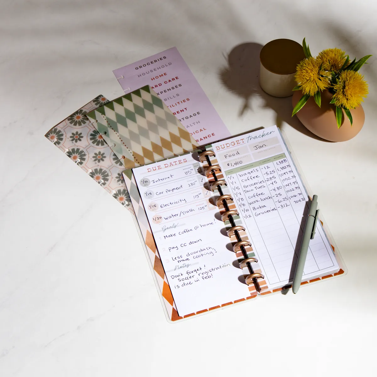 Happy Planner Budget Skinny Classic carnet suivi budget lot
