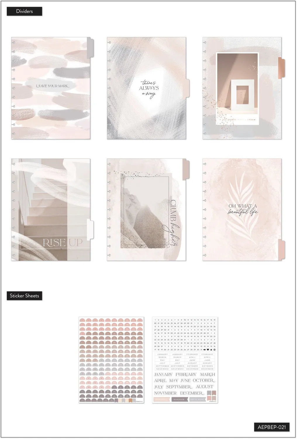 Happy Planner Everyday Vertical recharge extension Big 6 mois blush