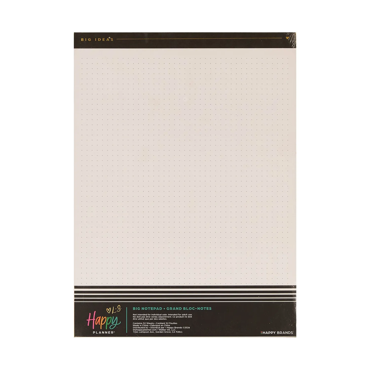 Happy Planner Love L+S bloc-notes Big bords dorés
