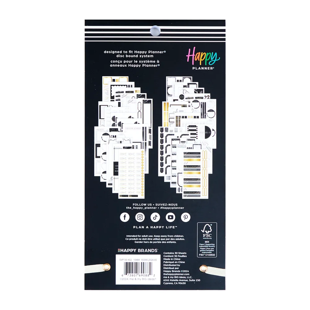 Happy Planner Modern Impression stickers 30 feuilles 702 minimaliste