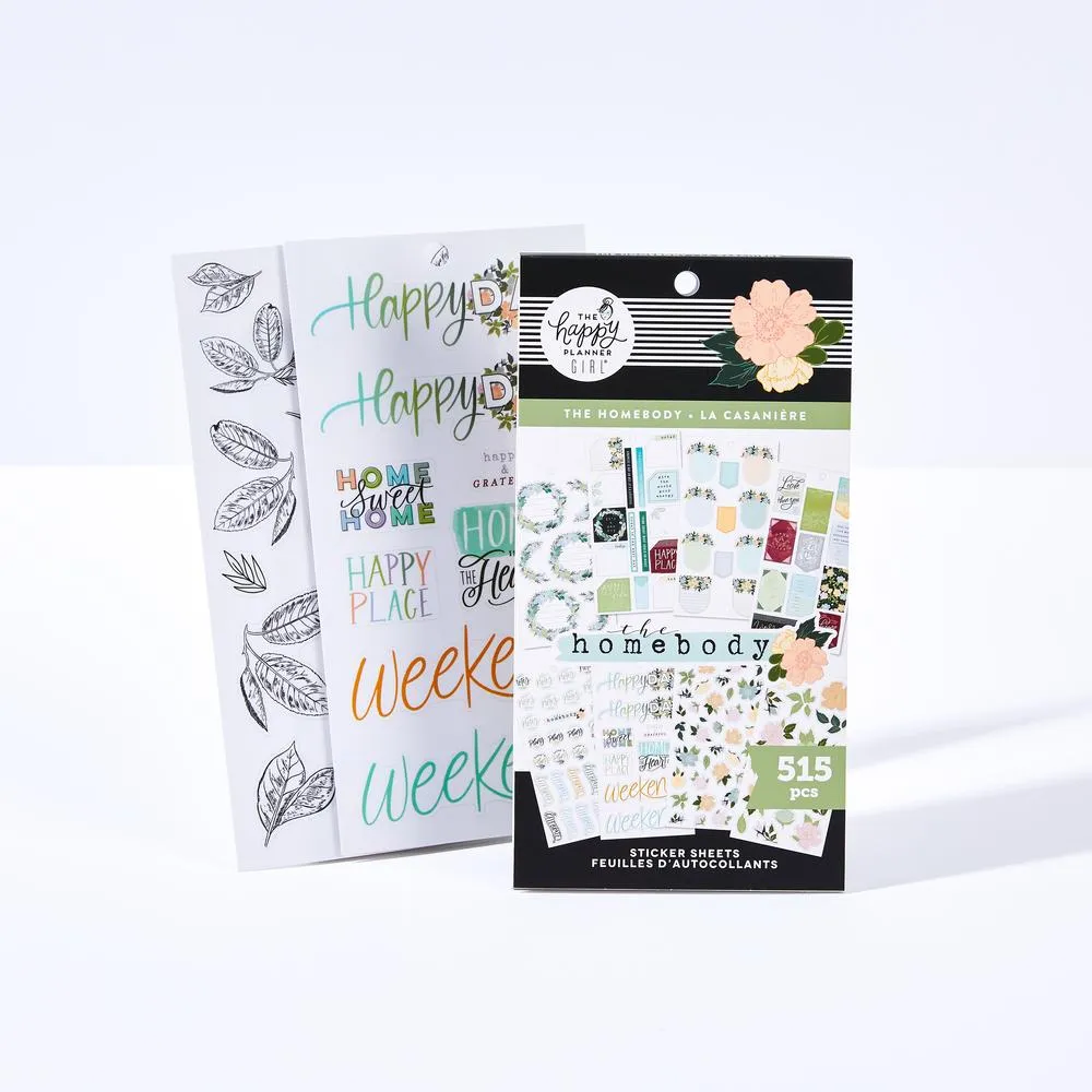 Happy Planner Homebody housse agenda zippée noire + stickers