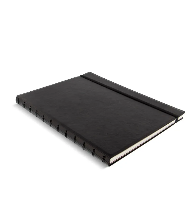 Filofax Notebook A4 carnet noir à spirale simili-cuir