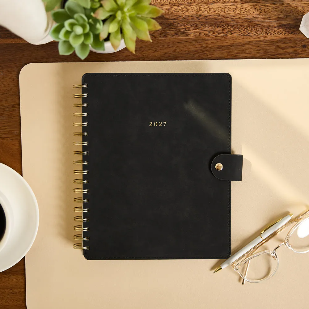 Happy Planner Citrine Midnight 2027 agenda spiralé Classic