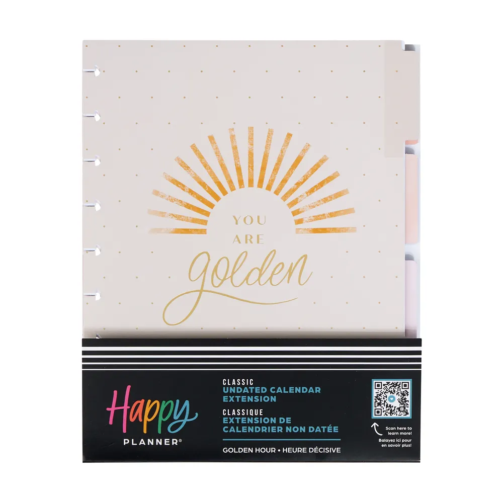 Happy Planner Golden Hour Classic Vertical recharge agenda 6 mois non datée