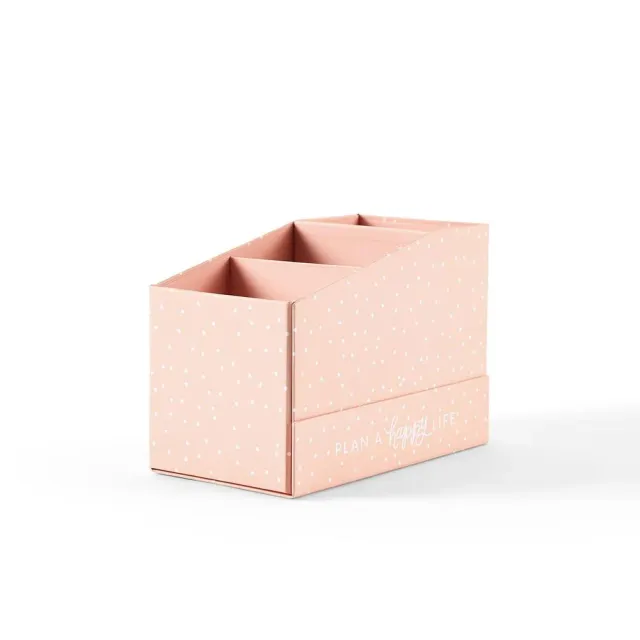 Happy Planner boite rangement stickers pois roses