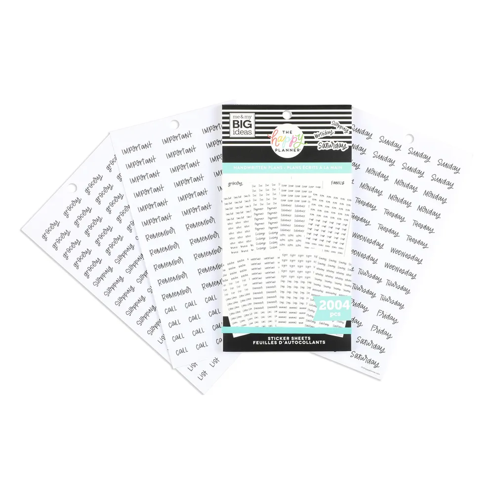 Happy Planner Handwritten Plans stickers Classic 30 feuilles 2000