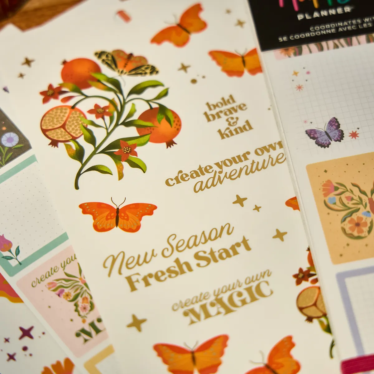 Happy Planner Mystic Blooms stickers déco fleurs Classic 815