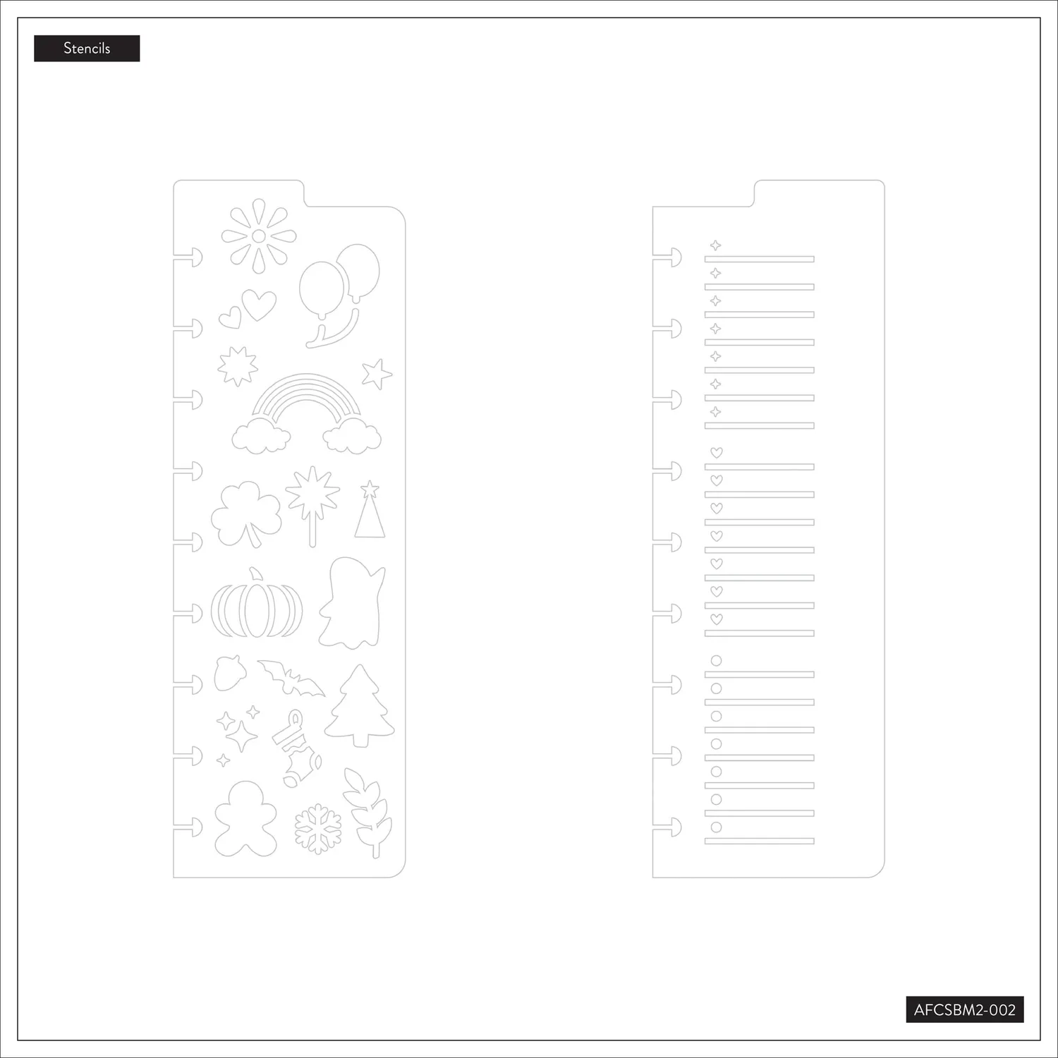 Happy Planner Seasonal marque-pages pochoirs lot de 2