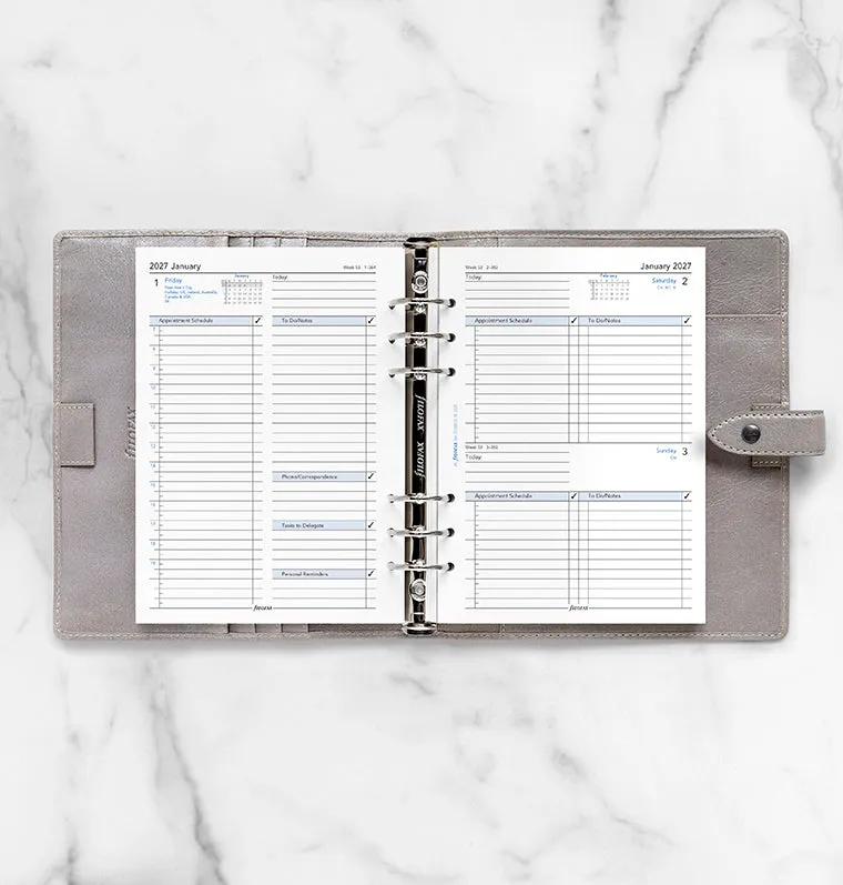 Filofax Classic recharge agenda 2027 1 jour par page A5 anglais