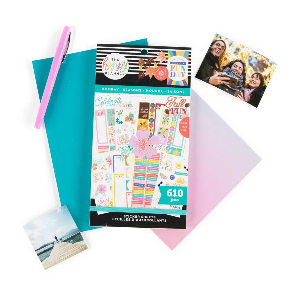 Happy Planner Hooray Seasons carnet autocollants 610 stickers saisons