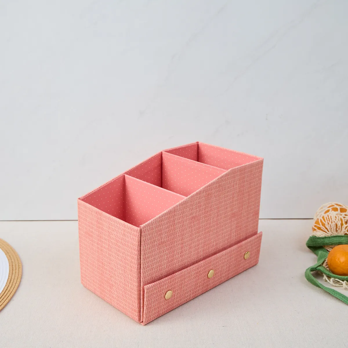 Me & my big ideas Happy Woven Apricot boîte rangement stickers