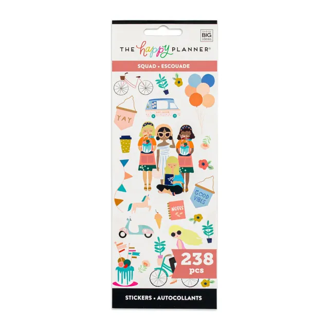 Happy Planner Squad Goals stickers 8 feuilles copines café