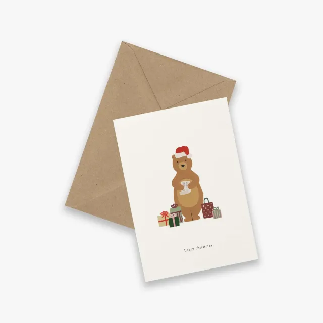 Kartotek Christmas Bear carte de Noël ours avec enveloppe