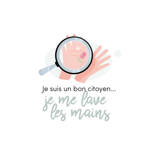 Les Belles Combines Je me lave les mains affiche à imprimer française
