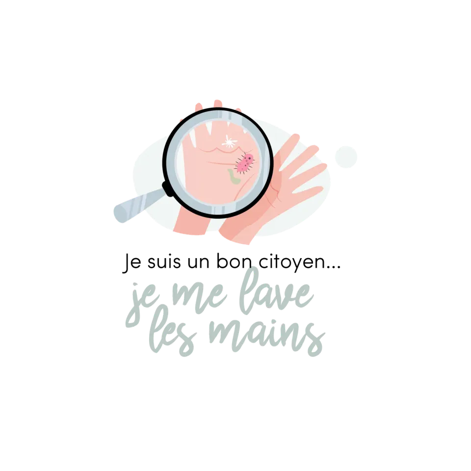 Les Belles Combines Je me lave les mains affiche à imprimer française