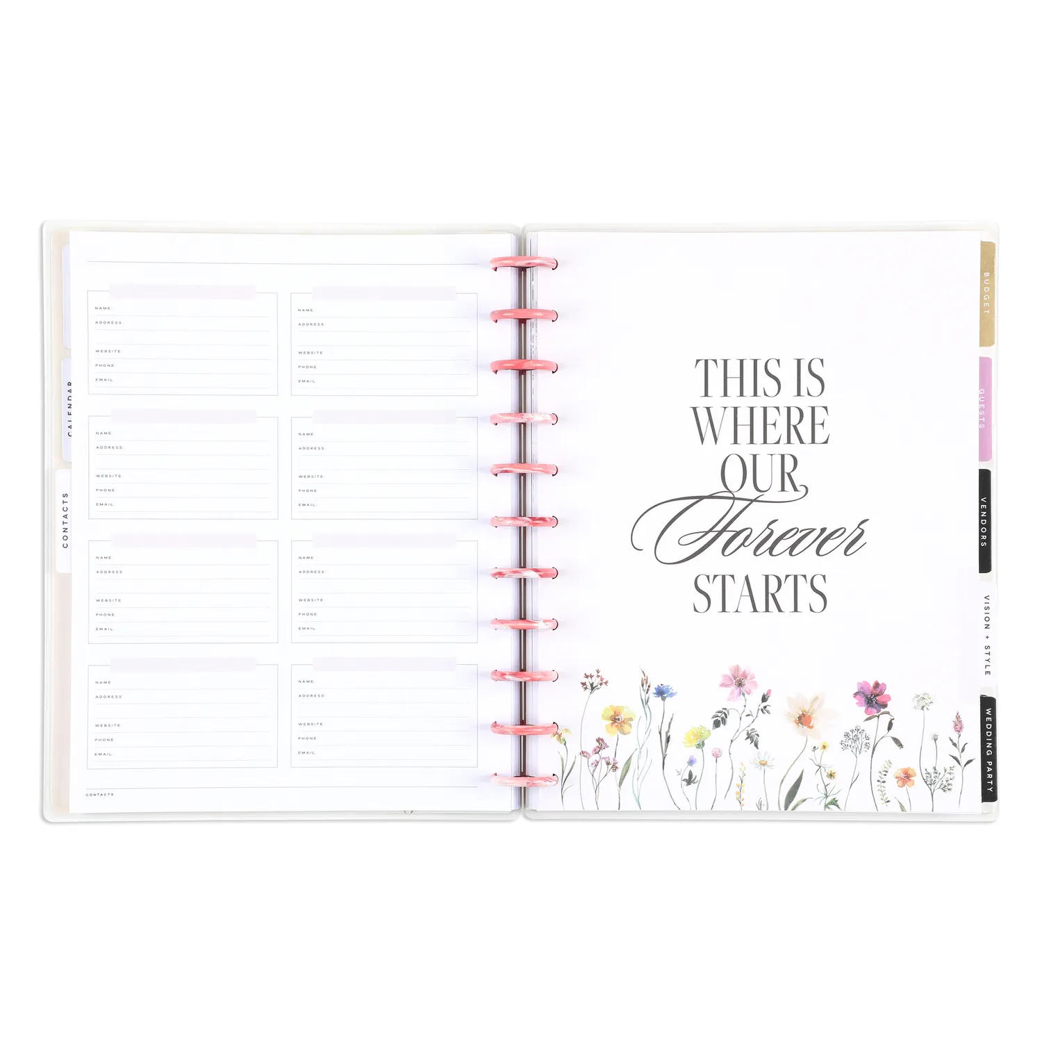 Happy Planner Blooming Romance Wedding agenda Big non daté 12 mois floral