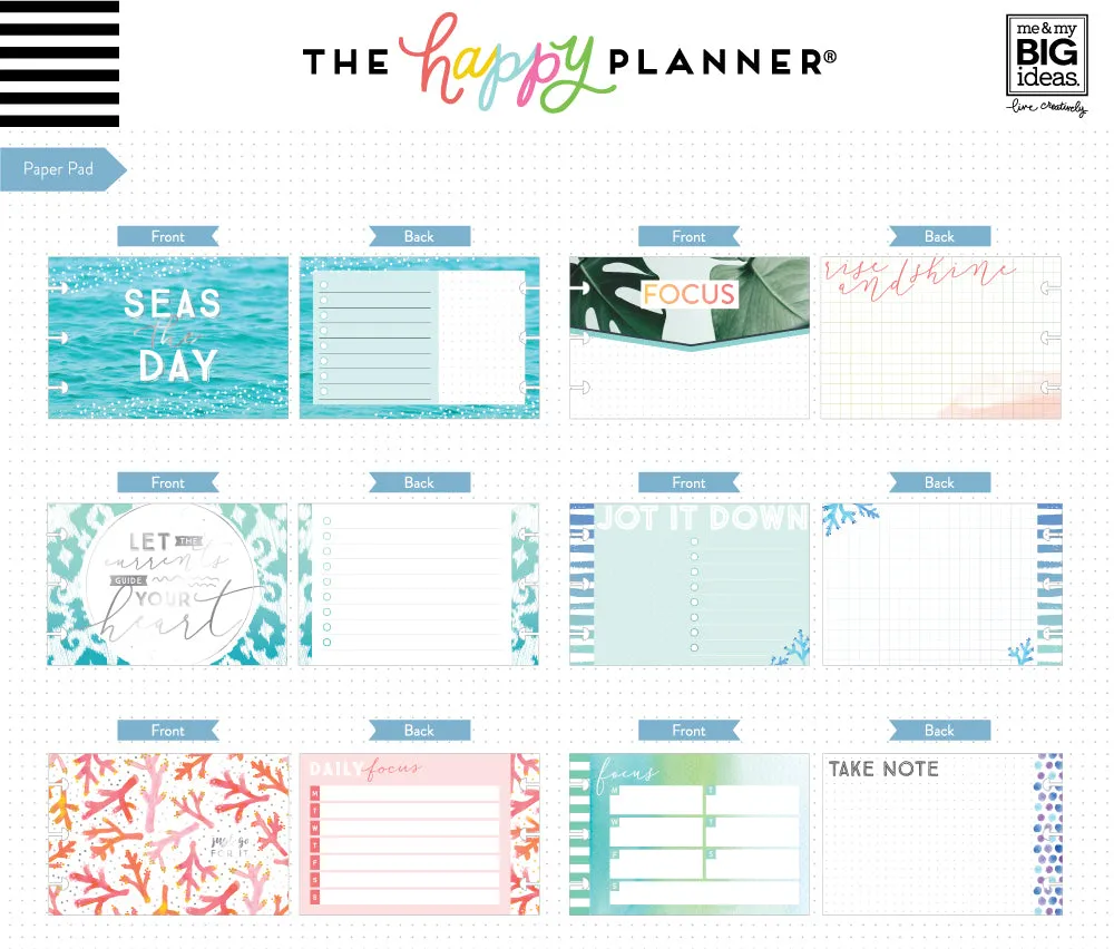 Happy Planner Beach Vibes pack accessoires 294 stickers notes