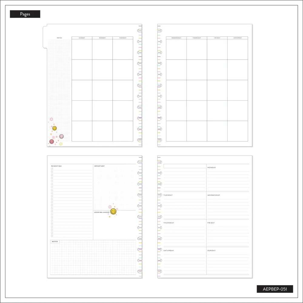 Happy Planner Seasons of Joy extension big dashboard 6 mois