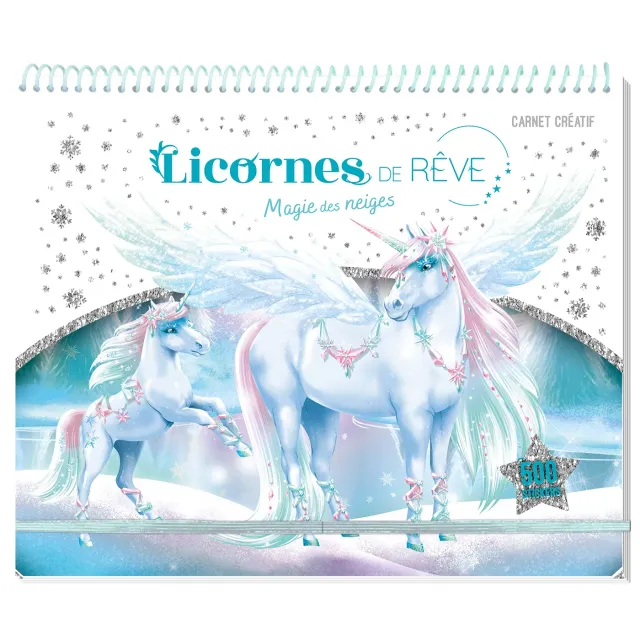Frigobloc Licornes de rêve Magie neiges carnet créatif stickers