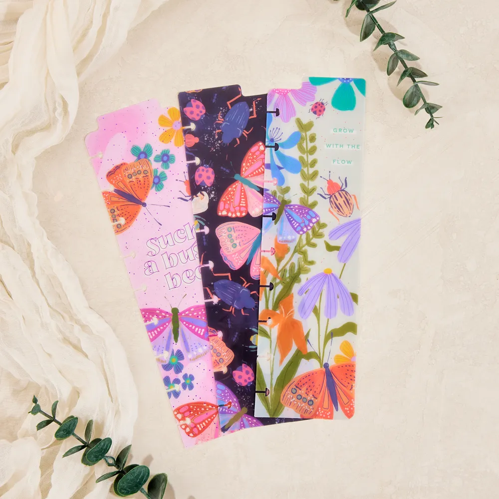 Happy Planner Midnight Botanical marque-pages Classic x3