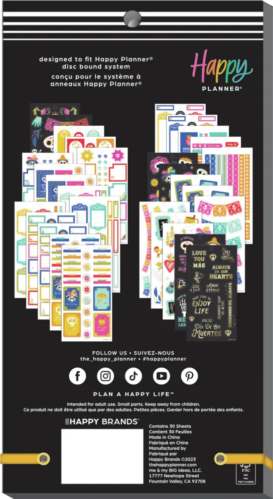 Happy Planner Día de los Muertos Value Pack stickers 30 feuilles