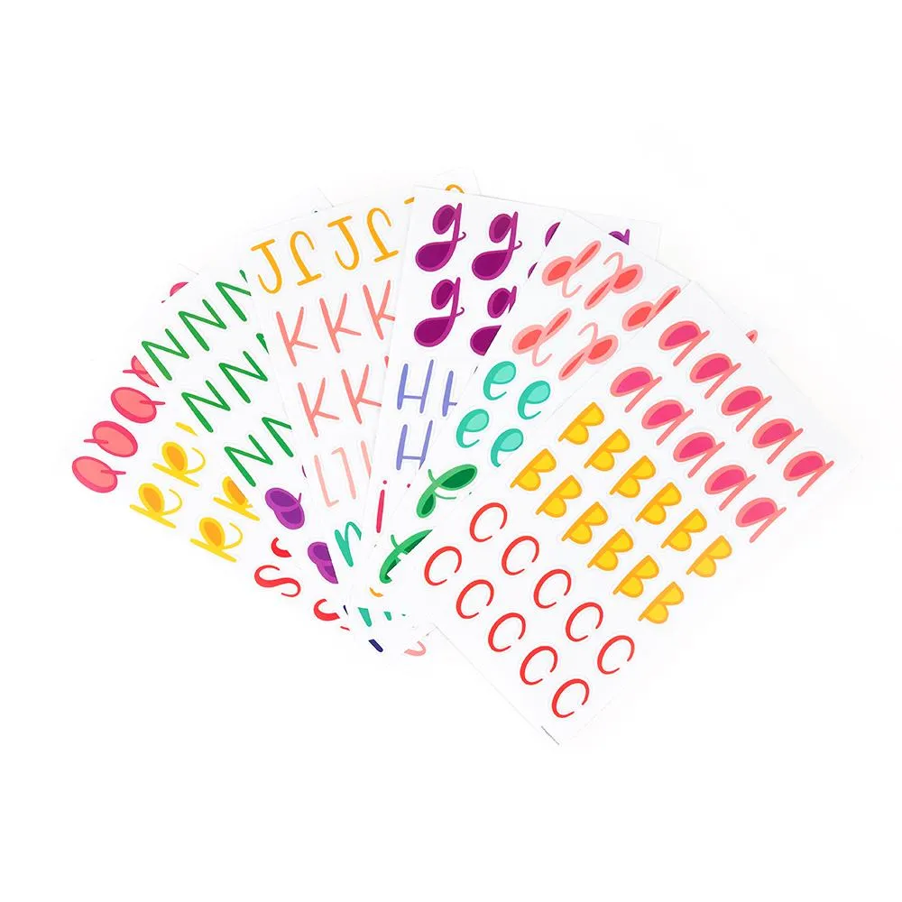 Happy Planner Whimsical Brights Alphabet autocollants 194 grandes lettres