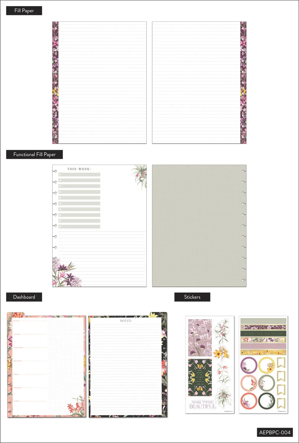 Happy Planner Fresh Botanicals Big pack accessoires floral