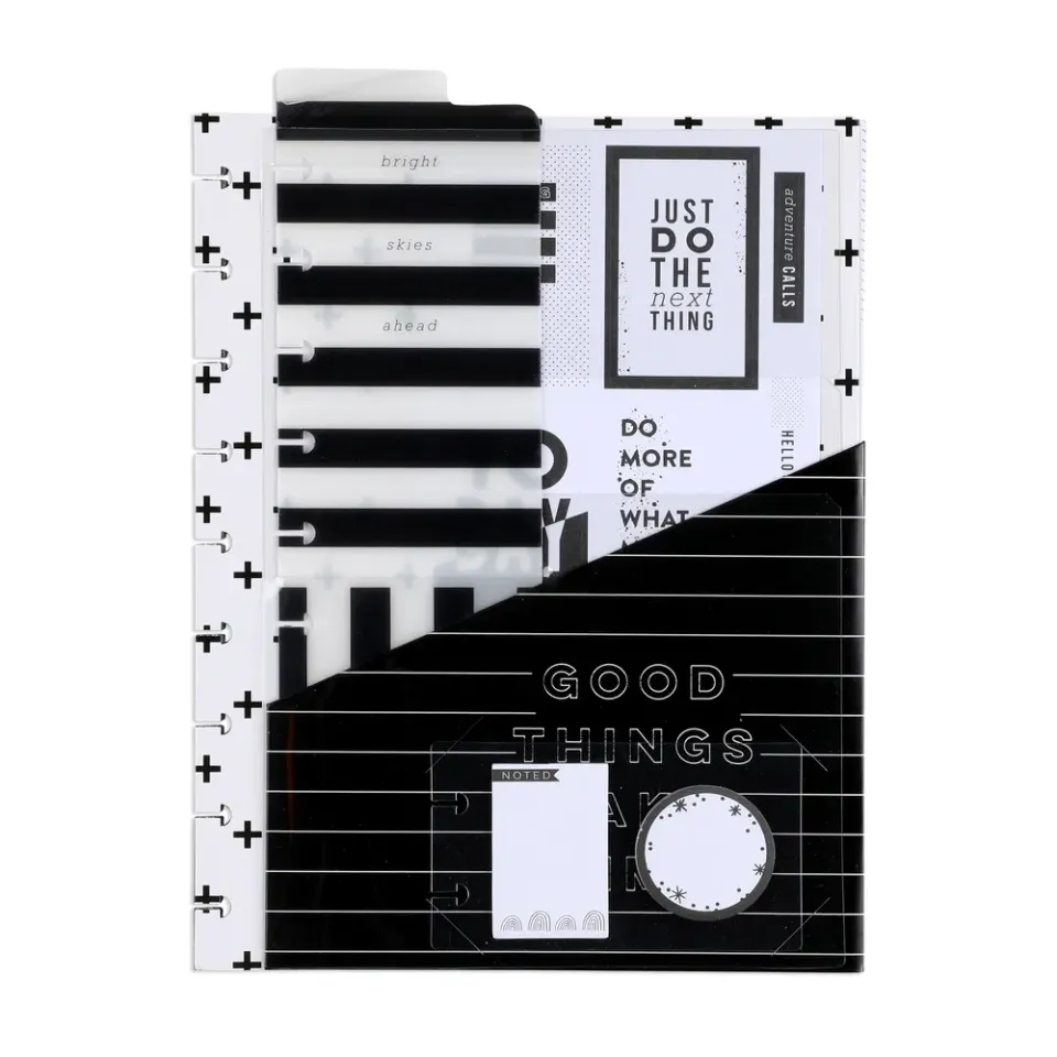 Happy Planner Classic pack accessoires Black & White noir blanc