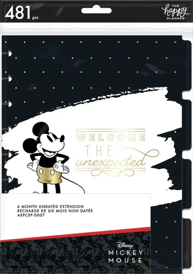 Happy Planner Mickey Minnie extension Classic verticale non datée 6 mois