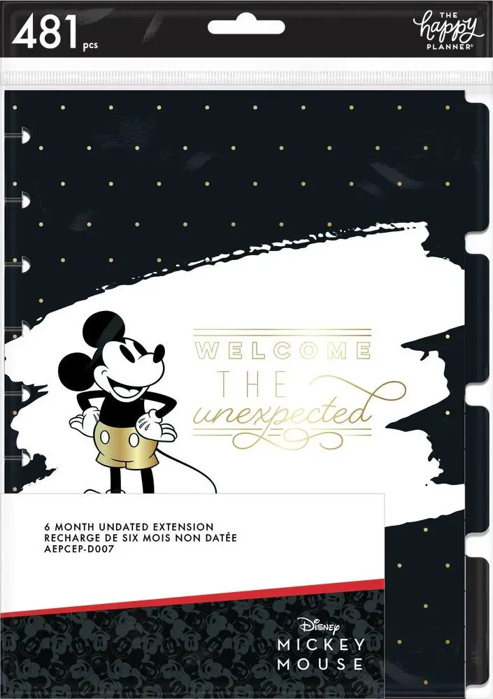 Happy Planner Mickey Minnie extension Classic verticale non datée 6 mois