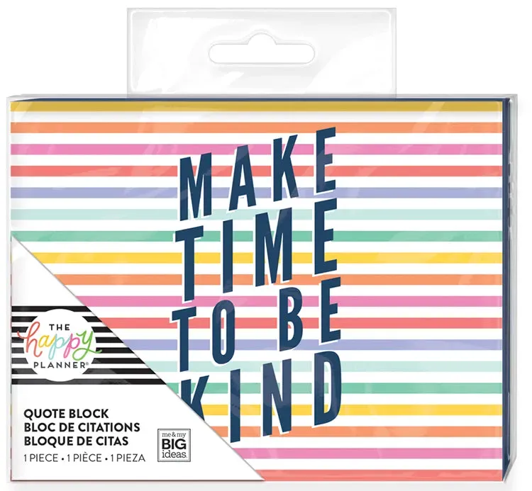 Happy Planner Make Time bloc citation déco
