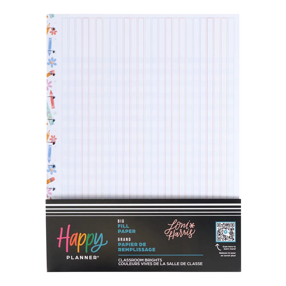 Happy Planner Classroom Brights papier checklist Big 40 feuilles