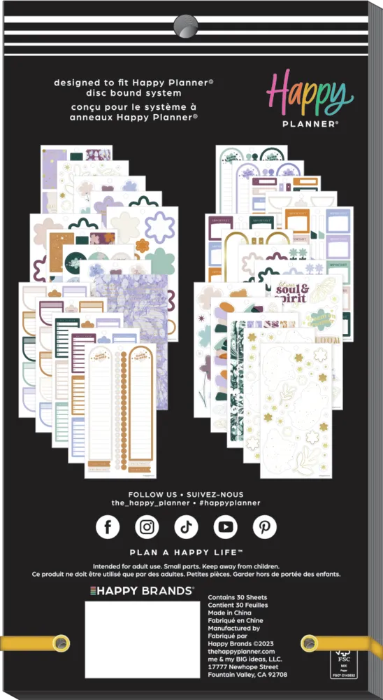 Happy Planner Pressed Painted stickers x759 bleu floral