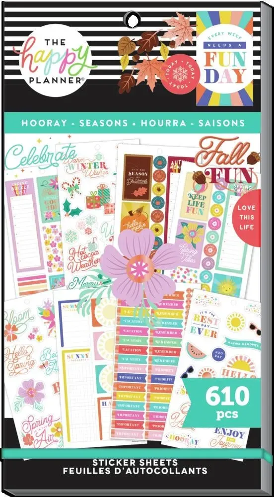 Happy Planner Hooray Seasons carnet autocollants 610 stickers saisons