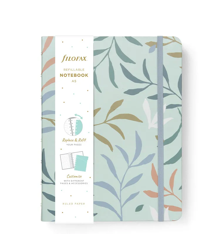 Filofax Botanical Notebook A5 carnet bleu rechargeable