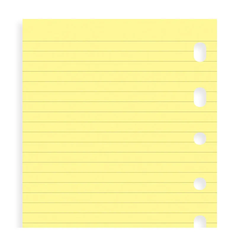 Filofax recharge lignée Pocket jaune 20 feuilles