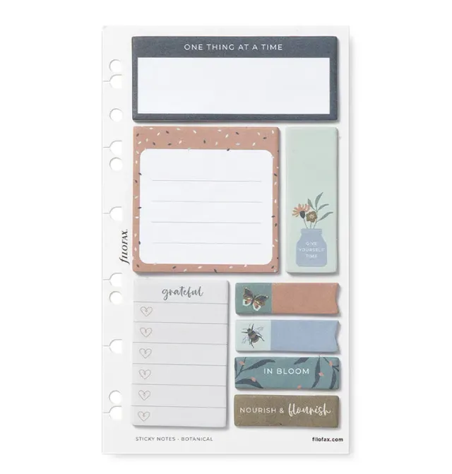 Filofax Botanical notes adhésives set A5 multiformat