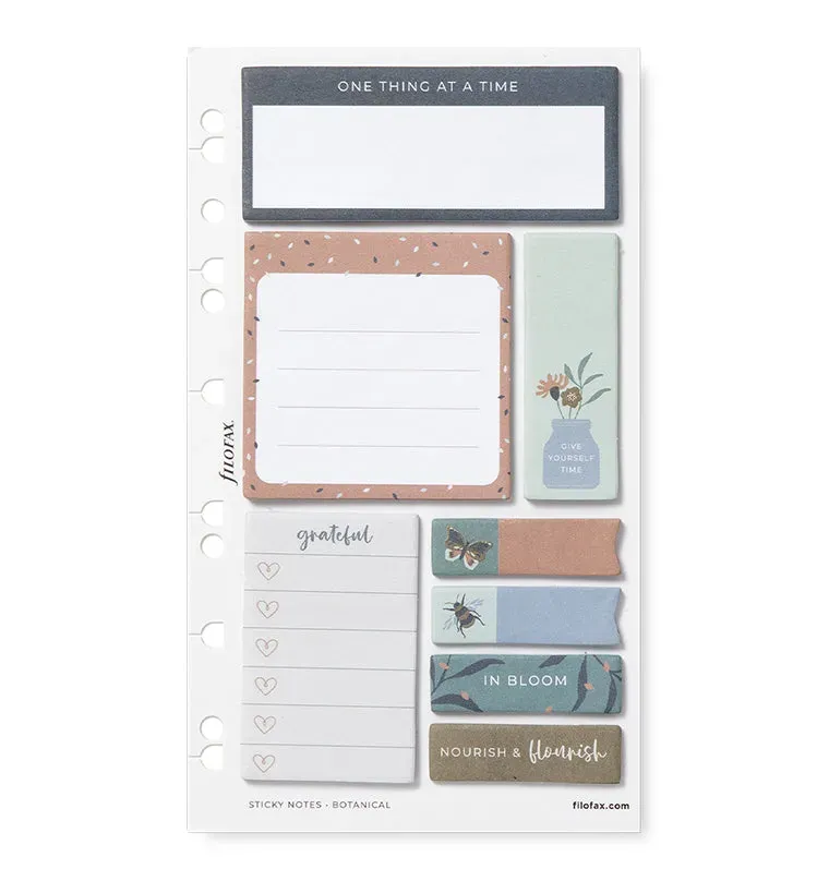 Filofax Botanical notes adhésives set A5 multiformat