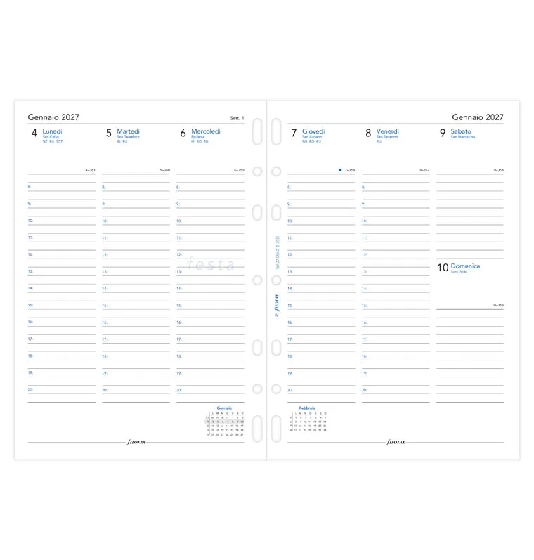 Filofax recharge agenda 2027 A5 semaine verticale italien