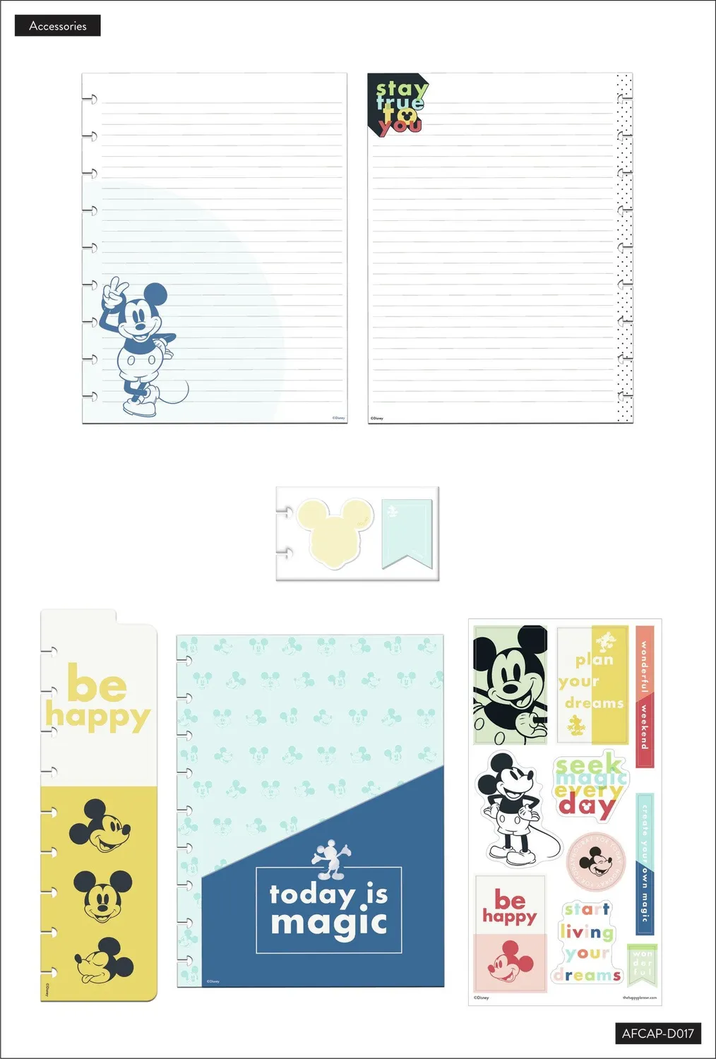 Happy Planner Disney Mickey Colorblock kit accessoires Classic